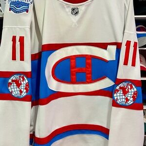 Reebok White Jersey with Blue and Red Patch